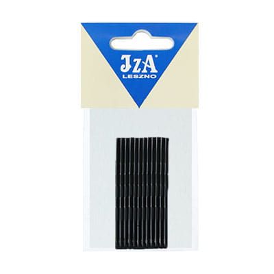 Karbowane wsuwki do włosów bez kulek - czarne - 60 mm - 12 szt.