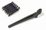 Metal and plastic hair clips 100mm - black / 12pcs.