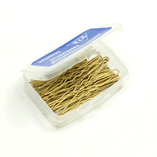 Waved hairpins 65 mm - gold / 36pcs.
