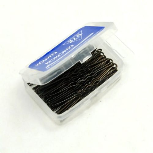 Waved hairpins 65 mm - brown / 36pcs.