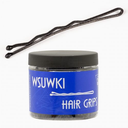 wsuwki do włosów z dwiema kulkami - czarne matowe - 50 mm - 250 g