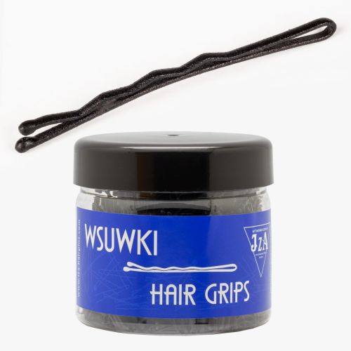 wsuwki falowane do włosów z dwiema kulkami - czarne matowe - 50 mm - 500 g