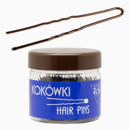 Karbowane szpilki fryzjerskie 45 mm - brązowe