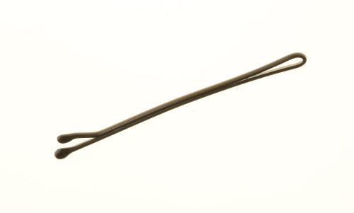 Prosta wsuwka do włosów z dwiema kulkami 50 mm - brązowa