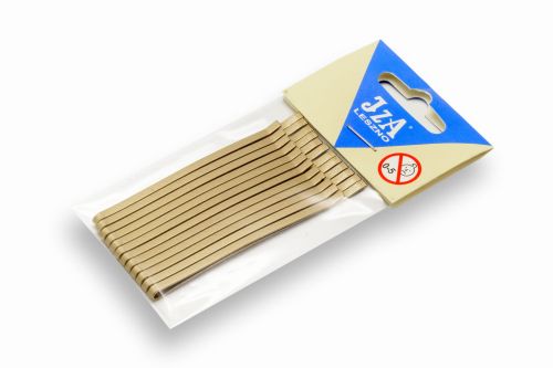 Wide plain hairgrips 70mm - gold / 12pcs.