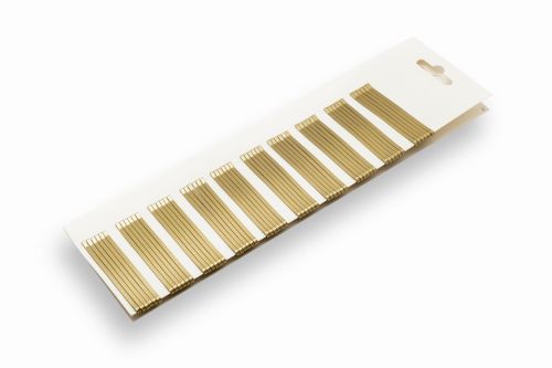 Wide plain hairgrips 70mm - gold / 60pcs.