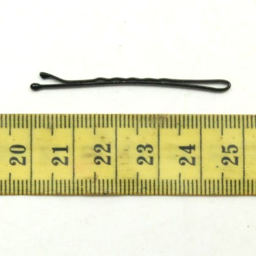 Wsuwki karbowane z dwiema kulkami czarna 45 mm