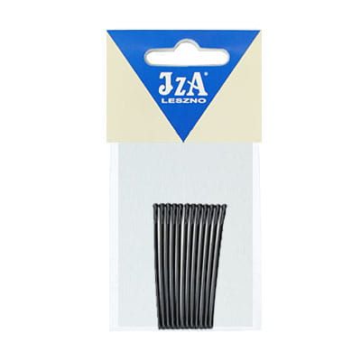 Prosta wsuwka do włosów z kwoma kulkami 50 mm - czarna / 12 szt.