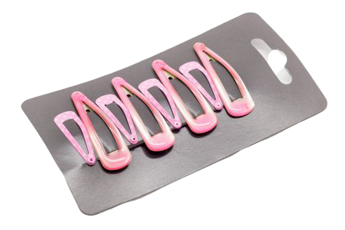 Set of hair clips - pink / 8pcs.
