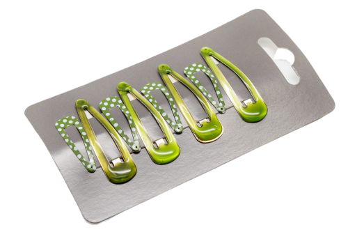 Set of hair clips - green / 8pcs.