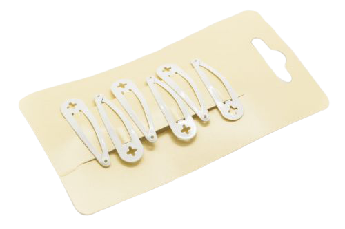 Spinki pyki białe 40mm - 6 szt.