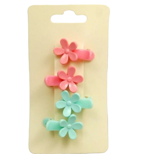 KIDS HAIR SLIDES - FLOWERS - 4 PCS.