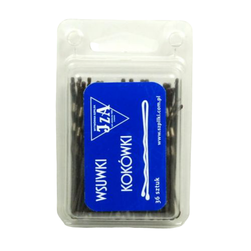 wsuwki falowane do włosów z dwiema kulkami - brązowe - 60 mm - 36 szt.