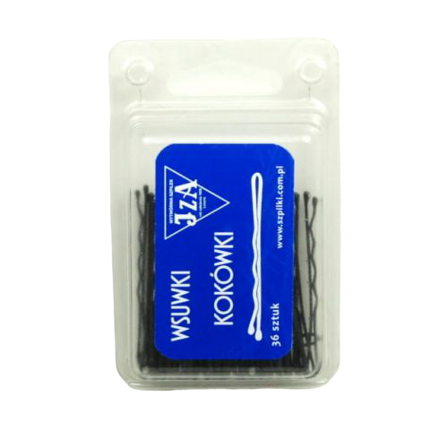 wsuwki do włosów z dwiema kulkami - czarne - 50 mm - 36 szt.