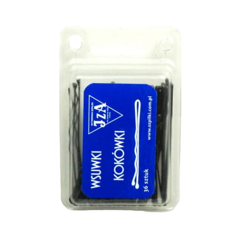 Wsuwki do włosów z dwiema kulkami - czarne - 60 mm - 36 szt.