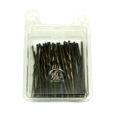 karbowane wsuwki do włosów z jedną kulką brązowe