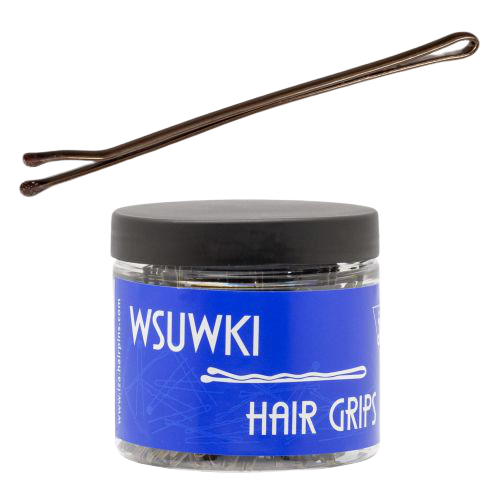 Prosta wsuwka do włosów z dwiema kulkami 50 mm - brązowa / 250g