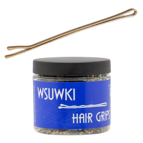 Prosta wsuwka do włosów z dwiema kulkami 50 mm - złota