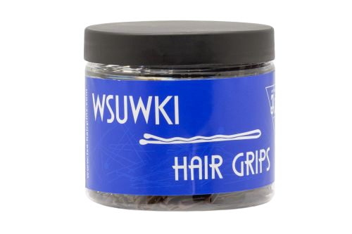 wsuwki do włosów z dwiema kulkami - brązowe matowe