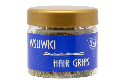 Waved hairgrips two balls pointed 70 mm - gold /  500 g