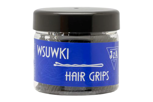 wsuwka do włosów prosta z dwiema kulkami 70 mm - czarna / 500 g