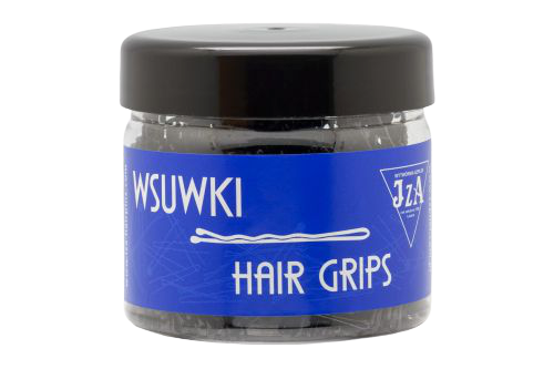 wsuwka do włosów prosta z dwiema kulkami 50 mm - czarna