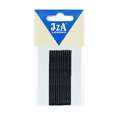 Karbowane wsuwki do włosów bez kulek - czarne - 70 mm - 12 szt.