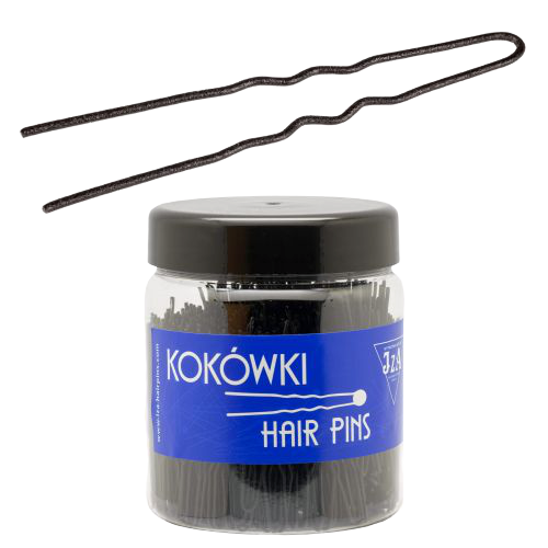 Waved hairpins 65mm - black matt / 500g