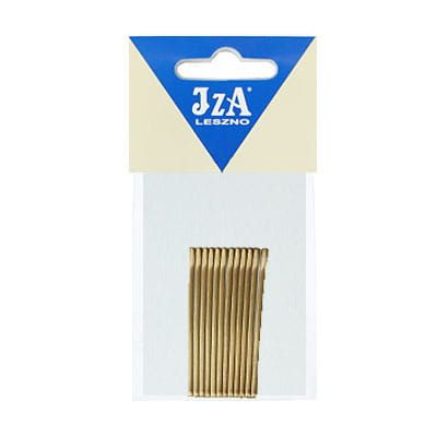 Prosta wsuwka do włosów z kwoma kulkami 50 mm - złota / 12 szt.