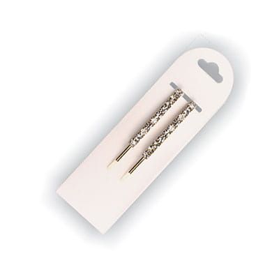 Waved gold hairgrip with crystals 60mm / 2 pcs.
