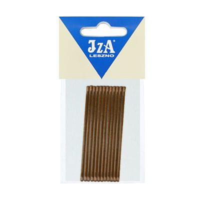 Prosta wsuwka do włosów 70 mm - brązowa / 12 szt.