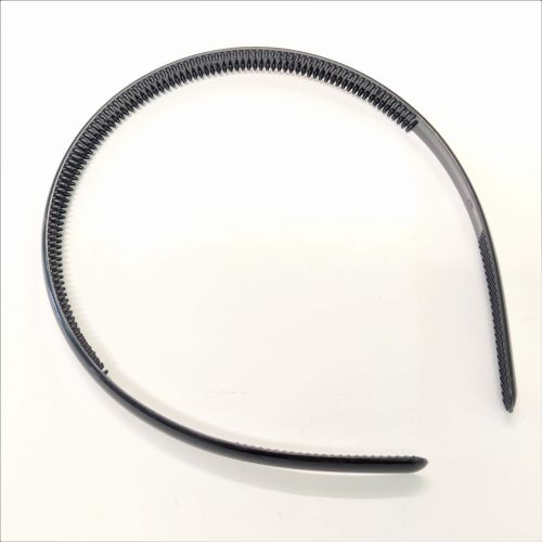 Metal waved hair bands - black / 12pcs.