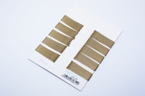Prosta wsuwka do włosów z dwiema kulkami 50 mm - złota