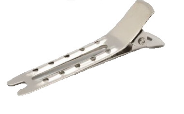 Metalowe klipsy fryzjerskie, podwójne z dziurkami - 45 mm - 50 szt.