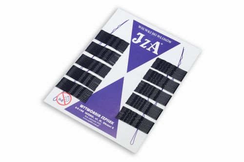 wsuwki falowane do włosów z jedną kulką - czarne - 50 mm - 100 szt.