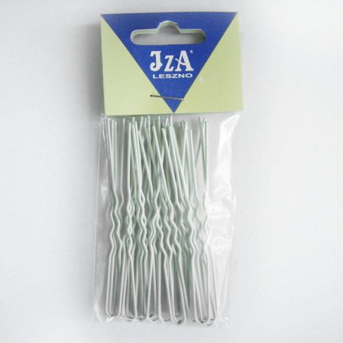 Karbowane szpilki fryzjerskie 75 mm - białe