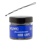 Waved hairgrips one ball pointed 50 mm - black / 500 g