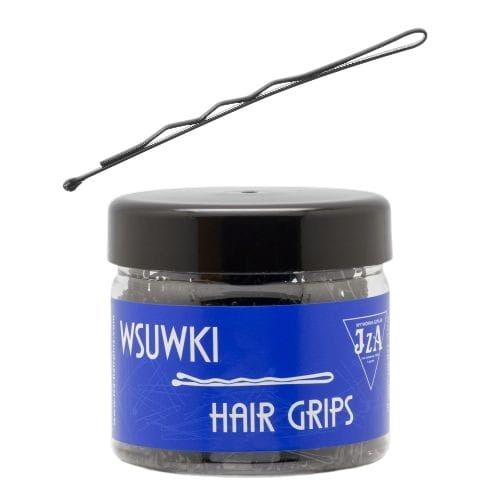 Karbowane wsuwki do włosów z jedną kulką - czarne - 50 mm - 500 g