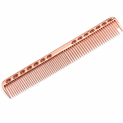 GRZEBIEŃ PROSTY METALOWY 18 CM RÓŻOWY ZŁOTY