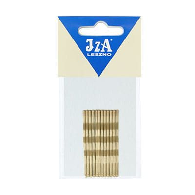 Waved hairgrips two balls pointed 50 mm - gold / 12 pcs.