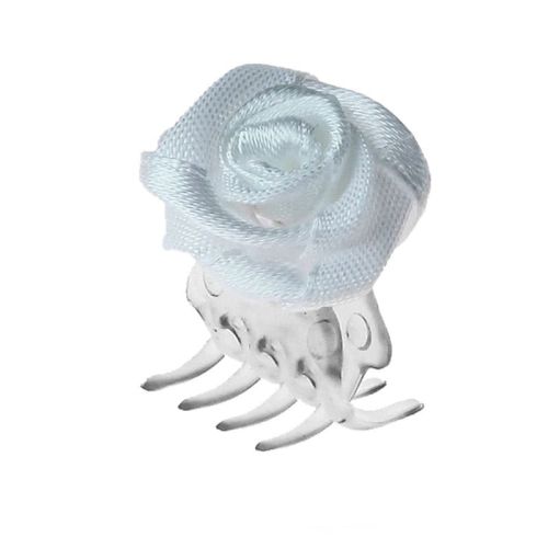 Big hair clip with white rose / 30 pcs.
