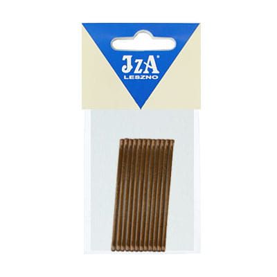 Prosta wsuwka do włosów 60 mm - brązowa / 12 szt.
