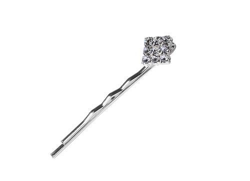 Waved silver hairgrip with crystals 50mm / 2 pcs.