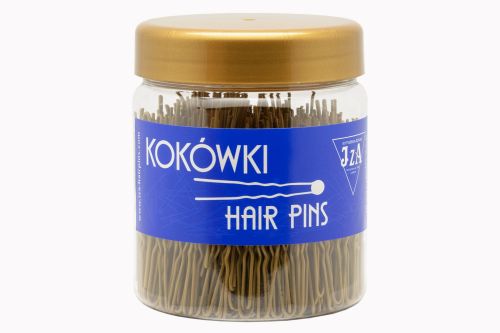 Karbowane szpilki fryzjerskie 65 mm - złote matowe