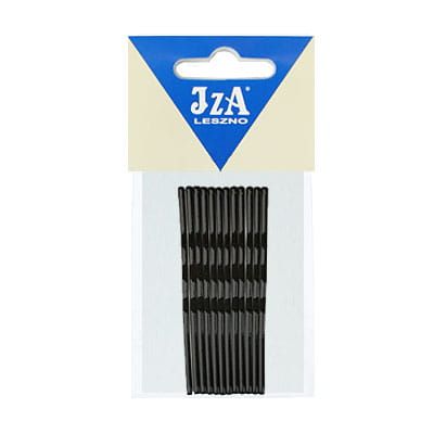 Karbowane wsuwki do włosów z dwiema kulkami - czarne - 70 mm