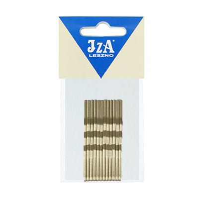 Karbowane wsuwki do włosów bez kulek - złote - 60 mm - 12 szt.